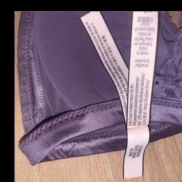VICTORIA SECRET LAVENDER PLUNGE LACE CAGE RACERBACK BRALETTE XS - Picture 14 of 14